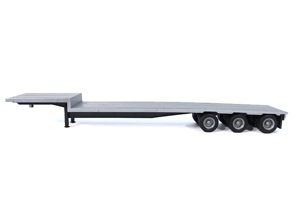 3-Axle Dropdeck Flatbed Trailer Silver Top 1/87 (HO) Plastic Model by Promotex-1