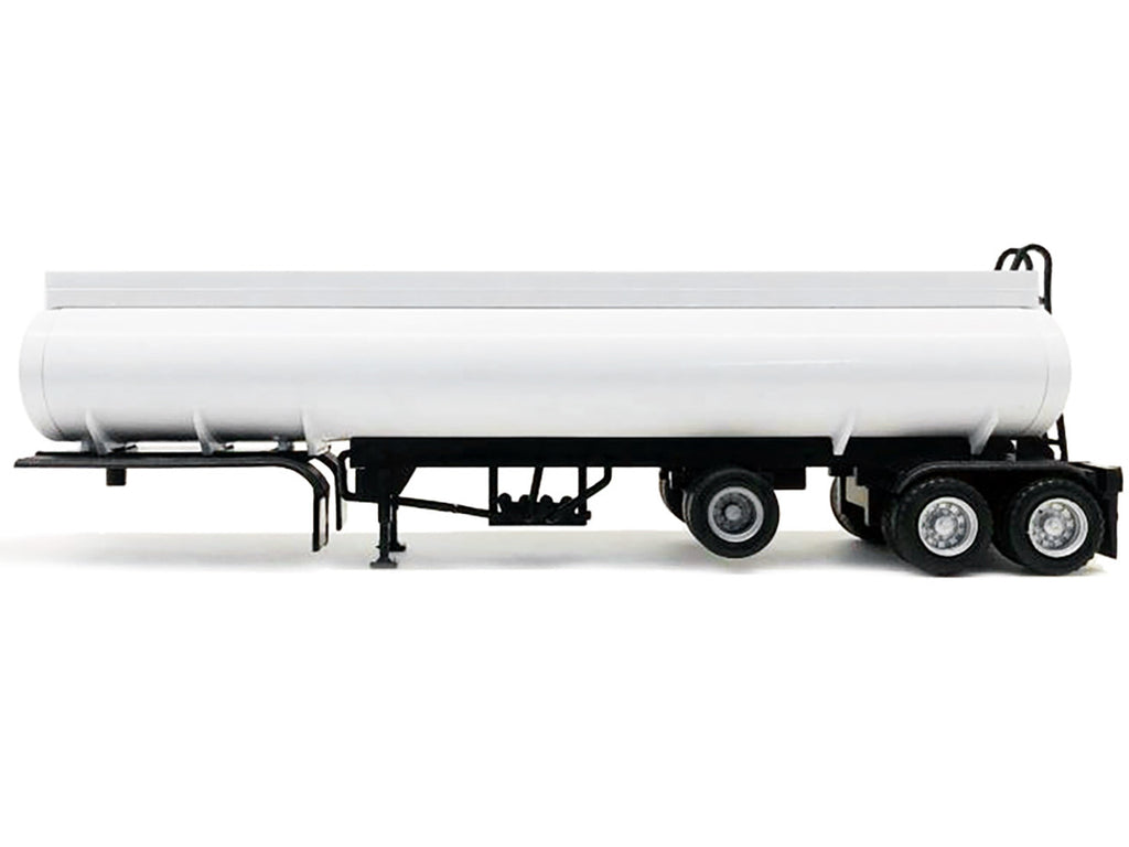 Tag-Axle Elliptical Tanker Trailer White 1/87 (HO) Plastic Model by Promotex-0