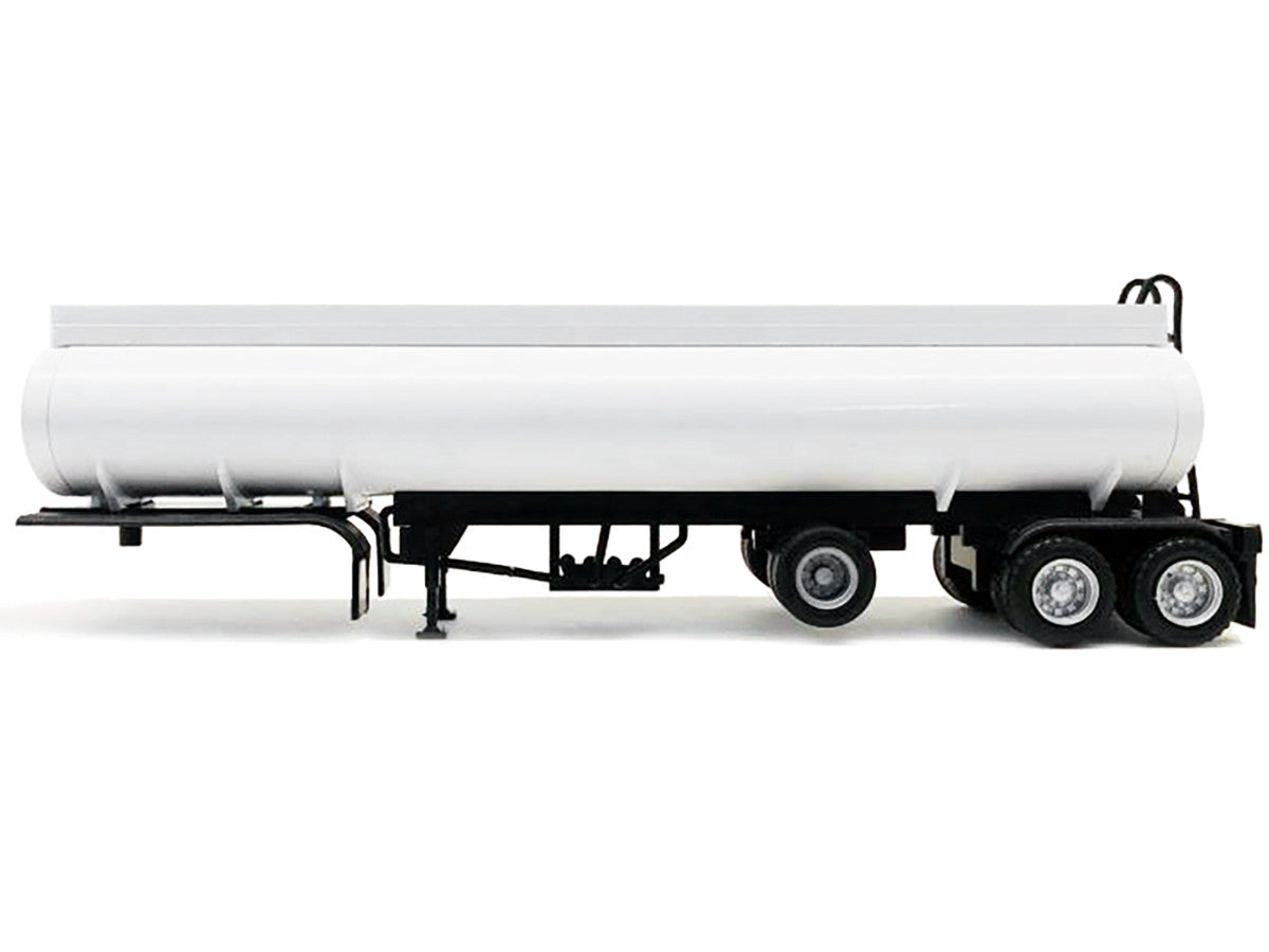 Tag-Axle Elliptical Tanker Trailer White 1/87 (HO) Plastic Model by Promotex-0