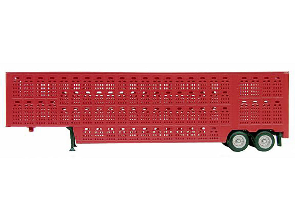 Livestock Trailer Red 1/87 (HO) Plastic Model by Promotex-1