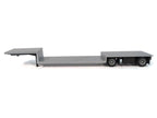 Spread Axle Double-Drop Flatbed Trailer Silver Top 1/87 (HO) Plastic Model by Promotex-1