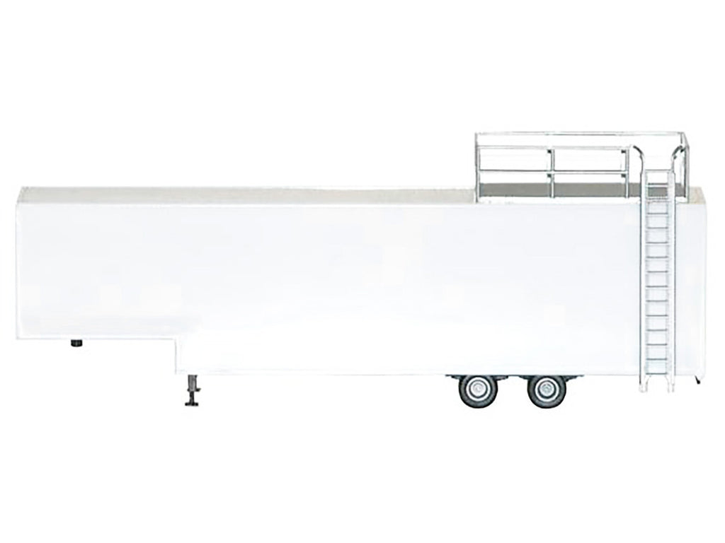 Race Horse Transport Trailer White 1/87 (HO) Plastic Model by Promotex-1