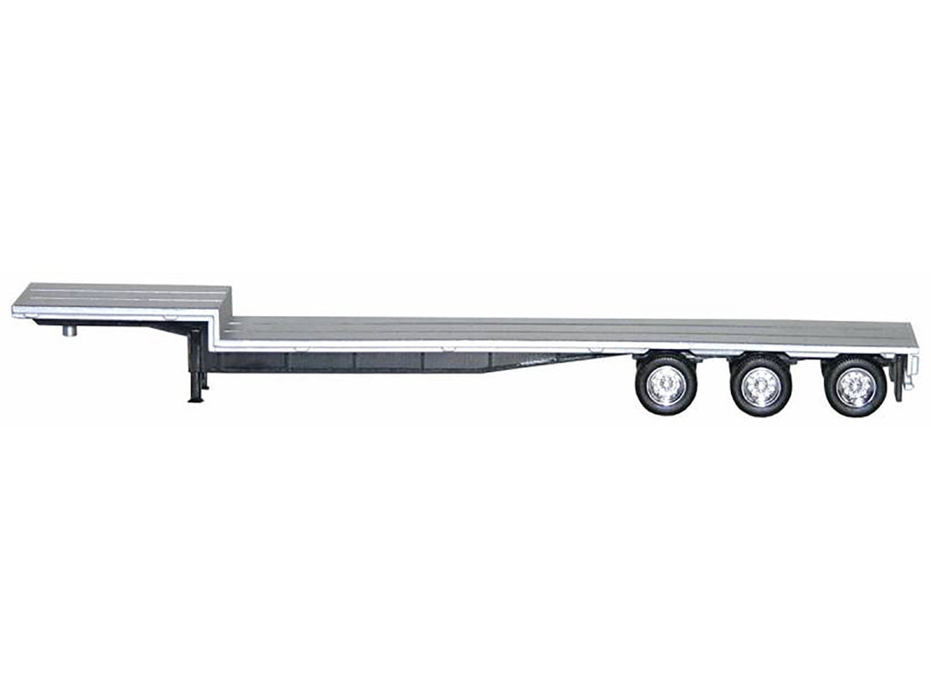48ft 3-Axle Drop Deck Trailer with Chrome Wheels and Silver Top 1/87 (HO) Plastic Model by Promotex-1