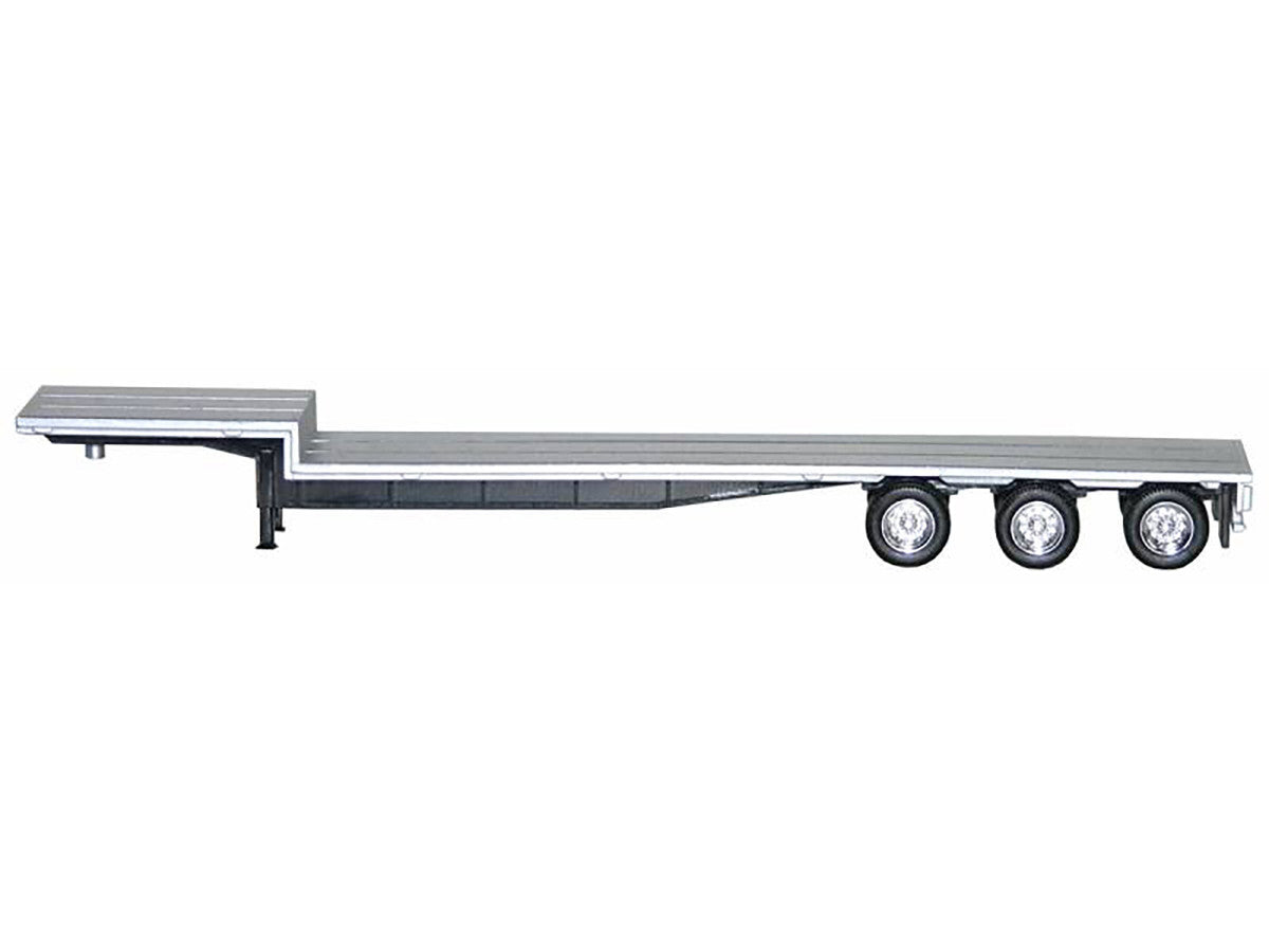 48ft 3-Axle Drop Deck Trailer with Chrome Wheels and Silver Top 1/87 (HO) Plastic Model by Promotex-1