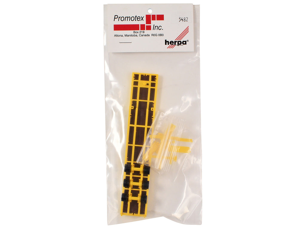3-Axle Step Deck Equipment Trailer with Ramps Yellow 1/87 (HO) Plastic Model by Promotex-2