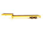 2-Axle Step Deck Equipment Trailer with Ramps Yellow 1/87 (HO) Plastic Model by Promotex-1