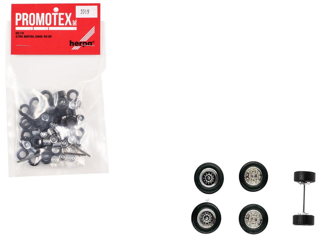 Super Singles with Fronts Sets of Wheels (10 Sets) 1/87 (HO) Plastic Model by Promotex-0