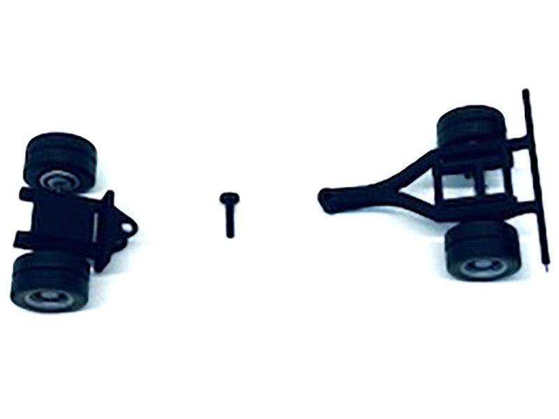 Lowboy Single Axle Booster with Integrated Rear Axle and Fenders (2 Sets) 1/87 (HO) Plastic Model by Promotex-1
