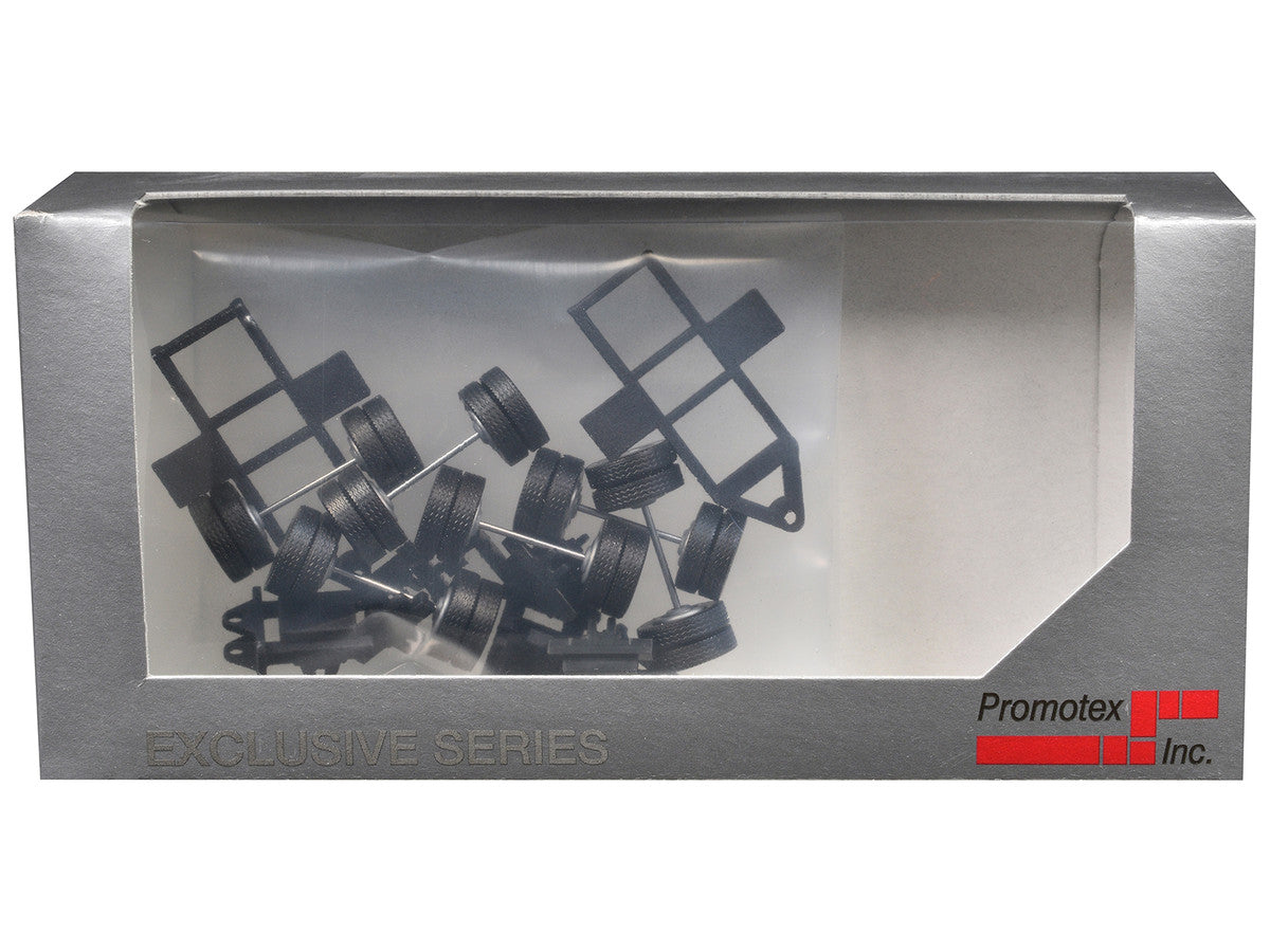 Lowboy Tri-Axle Booster with Integrated Rear Axle and Fenders (2 Sets) 1/87 (HO) Plastic Model by Promotex-2