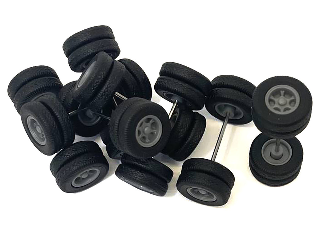 6-Spoke Rear Wheelset Set of 8 pieces 1/87 (HO) Plastic Model by Promotex-1
