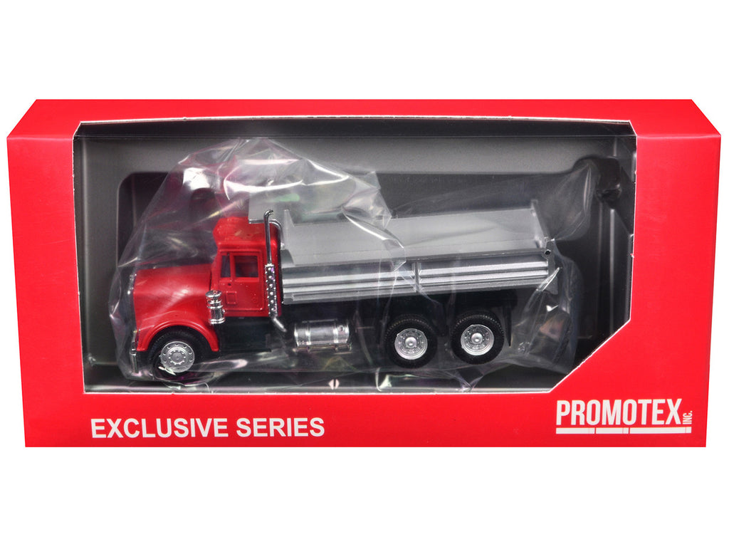 Peterbilt Dump Truck with Red Cab 1/87 (HO) Plastic Model by Promotex-2