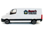 Mercedes-Benz Sprinter Van White "Roger's Plumbing-Heating & Air Conditioning" 1/87 (HO) Plastic Model Car by Promotex-0