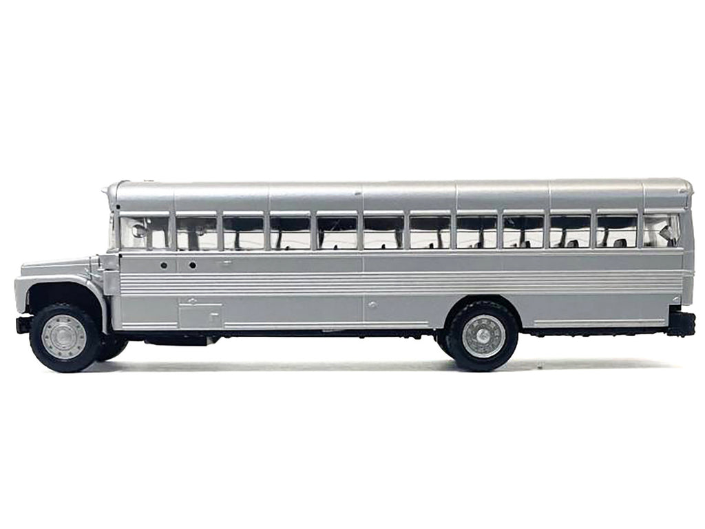 School Bus Silver Metallic 1/87 (HO) Plastic Model by Promotex-1