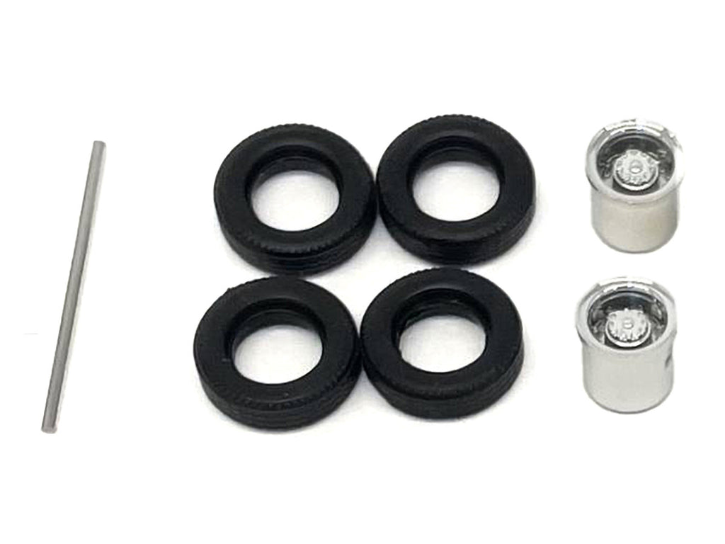 Rear Low Profile Wheelset Chrome 1/87 (HO) Plastic Model by Promotex-1