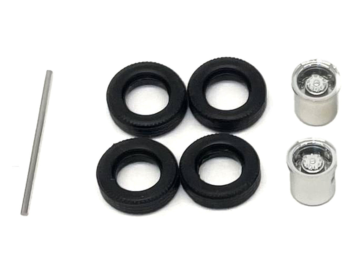 Rear Low Profile Wheelset Chrome 1/87 (HO) Plastic Model by Promotex-1