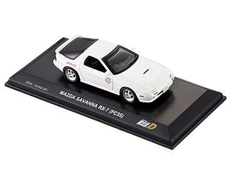 Mazda Savanna RX-7 (FC3S) RHD (Right Hand Drive) White "Initial D" Manga 1/64 Diecast Model Car by Kyosho-0