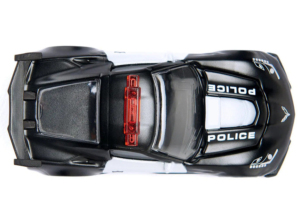 Chevrolet Corvette ZR1 Police Car Black and White Diecast Model Car by Siku-1