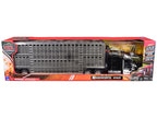 Kenworth W900 Truck Black with Pot Belly Livestock Chrome "Long Haul Truckers" Series 1/32 Diecast Model by New Ray-2