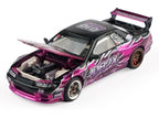 Pandem R32 "Echo Gao - 1087X" Black and Purple 1/64 Diecast Model Car by XCarToys-2