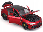 Alfa Romeo Giulia GTAm Red Metallic with Carbon Top 1/18 Diecast Model Car by Bburago-2