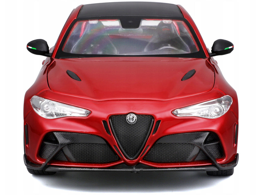 Alfa Romeo Giulia GTAm Red Metallic with Carbon Top 1/18 Diecast Model Car by Bburago-3