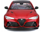 Alfa Romeo Giulia GTAm Red Metallic with Carbon Top 1/18 Diecast Model Car by Bburago-3