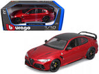 Alfa Romeo Giulia GTAm Red Metallic with Carbon Top 1/18 Diecast Model Car by Bburago-4