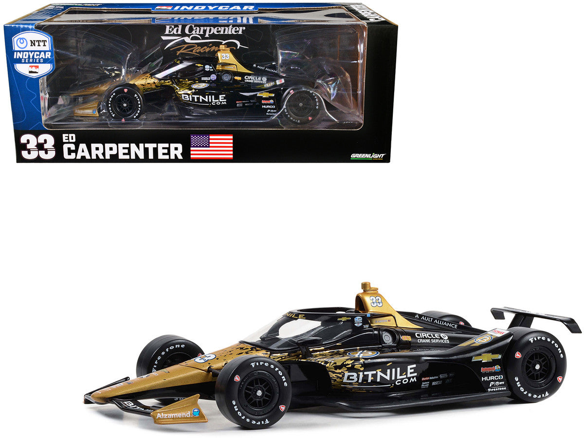 Dallara IndyCar #33 Ed Carpenter "Bitnile" Ed Carpenter Racing "NTT IndyCar Series" (2023) 1/18 Diecast Model Car by Greenlight-0