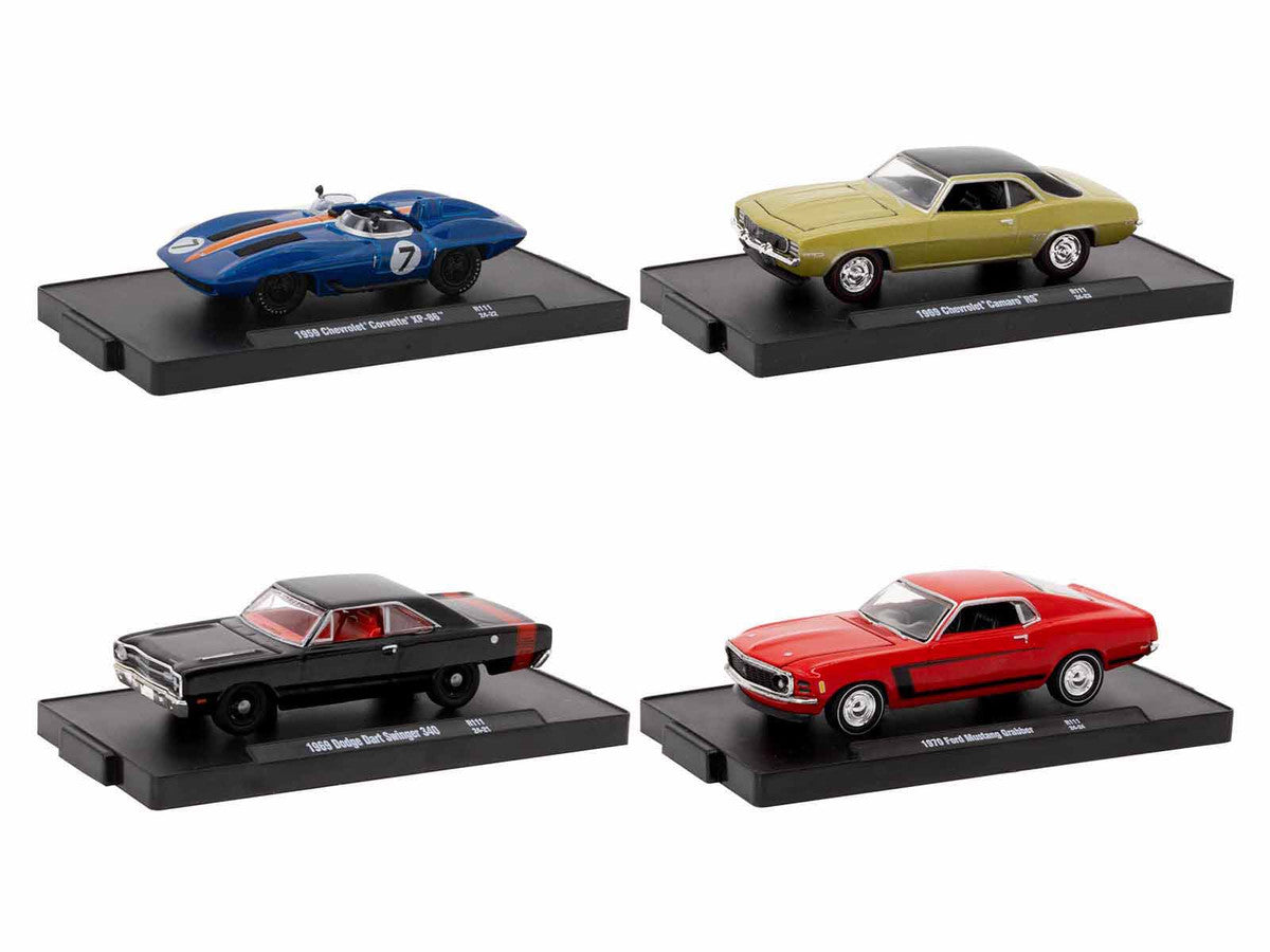 "Auto-Drivers" Set of 4 pieces in Blister Packs Release 111 Limited Edition to 9600 pieces Worldwide 1/64 Diecast Model Cars by M2 Machines-1