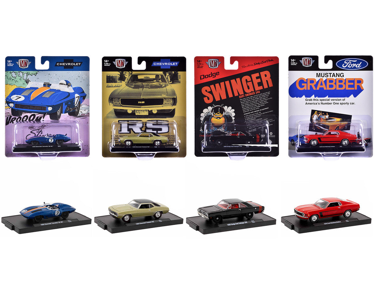 "Auto-Drivers" Set of 4 pieces in Blister Packs Release 111 Limited Edition to 9600 pieces Worldwide 1/64 Diecast Model Cars by M2 Machines-0