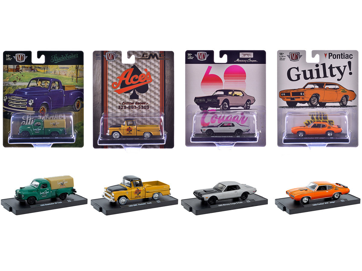 "Auto-Drivers" Set of 4 pieces in Blister Packs Release 127 Limited Edition to 7500 pieces Worldwide 1/64 Diecast Model Cars by M2 Machines-2