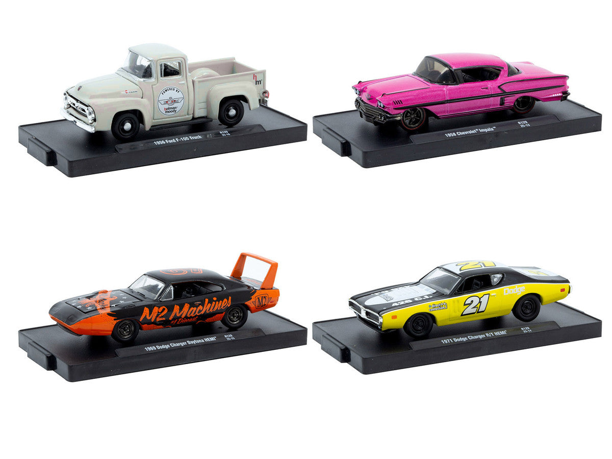 "Auto-Drivers" Set of 4 pieces in Blister Packs Release 129 Limited Edition to 10000 pieces Worldwide 1/64 Diecast Model Cars by M2 Machines-1