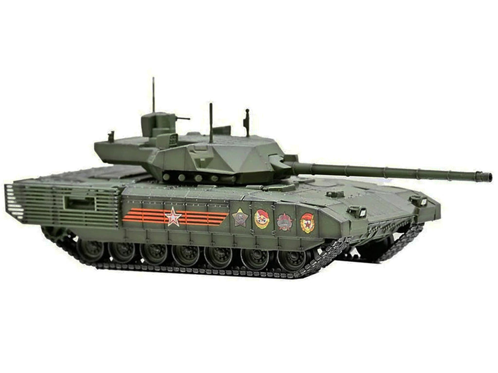 Russian T14 Armata MBT (Main Battle Tank) Green Camouflage "Armor Premium" Series 1/72 Diecast Model by Panzerkampf-1