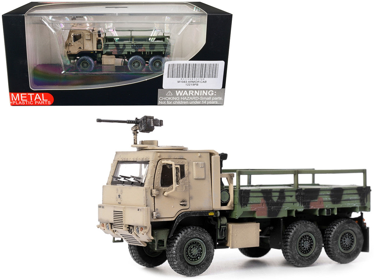 M1083 MTV (Medium Tactical Vehicle) Armored Cab Cargo Truck with Turret NATO Camouflage "US Army" "Armor Premium" Series 1/72 Diecast Model by Panzerkampf-0
