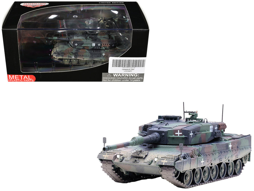 Leopard 2A4 Main Battle Tank with Snorkel "3-Tone Camouflage" Ukrainian Army "Armor Premium" Series 1/72 Diecast Model by Panzerkampf-4