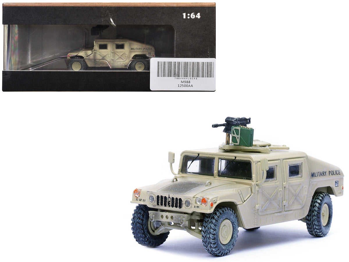 M988 Modern 4×4 Utility Vehicle with Grenade Launcher Desert Sand "Military Police 4th Traffic Platoon A company 92nd MP Battalion 89th MP Brigade Ad Daman Saudi Arabia Gulf War" (1990) "Military Miniature" Series 1/64 Diecast Model by Panzerkam-4