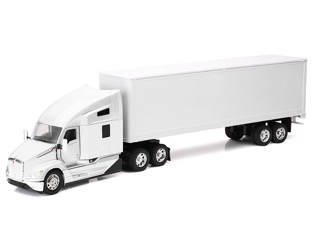 Kenworth T680 Truck White with Dry Van Trailer White "Long Haul Trucker" Series 1/32 Diecast Model by New Ray-1
