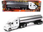 Kenworth T680 Truck White with Oil Tanker Trailer Chrome "Long Haul Trucker" Series 1/32 Diecast Model by New Ray-0