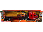 Kenworth T680 Truck Red and Flatbed Trailer with Forklift and Hay Load "Long Haul Trucker" Series 1/32 Diecast Model by New Ray-2