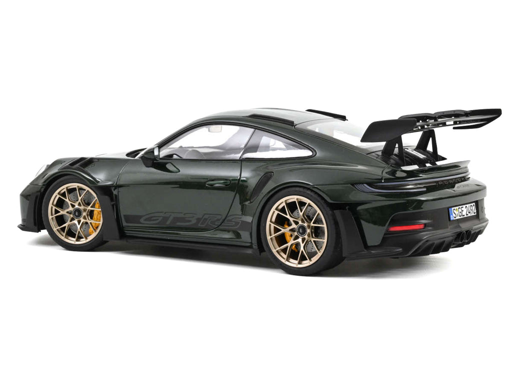 2022 Porsche 911 GT3 RS Jet Green Metallic with Black Accents Limited Edition to 1002 pieces Worldwide 1/12 Diecast Model Car by Norev