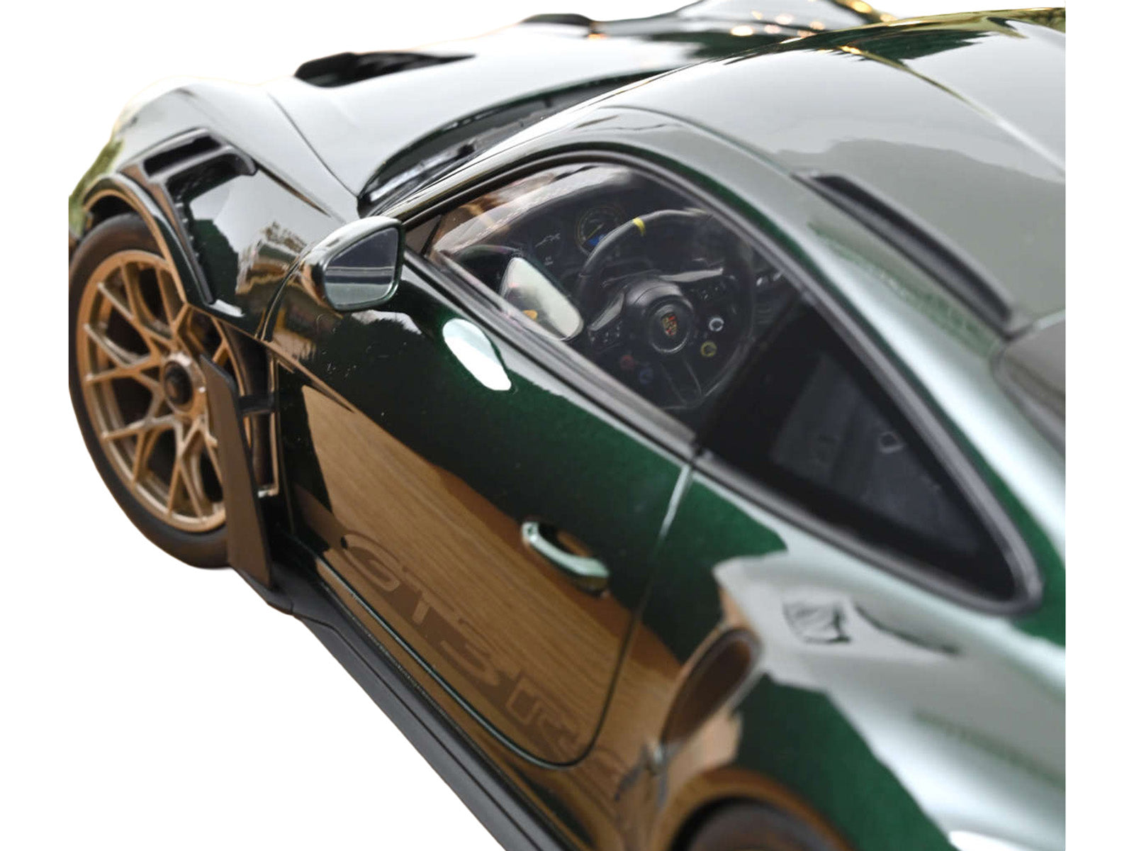 2022 Porsche 911 GT3 RS Jet Green Metallic with Black Accents Limited Edition to 1002 pieces Worldwide 1/12 Diecast Model Car by Norev
