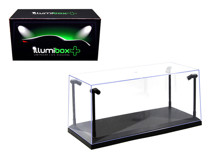 Collectible Display Show Case with LED Lights and Black Base for 1/24 1/18  Models by Illumibox-0