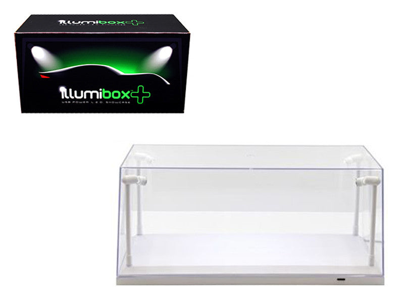 Collectible Display Show Case with LED Lights for 1/18 1/24 Models with White Base by Illumibox-0