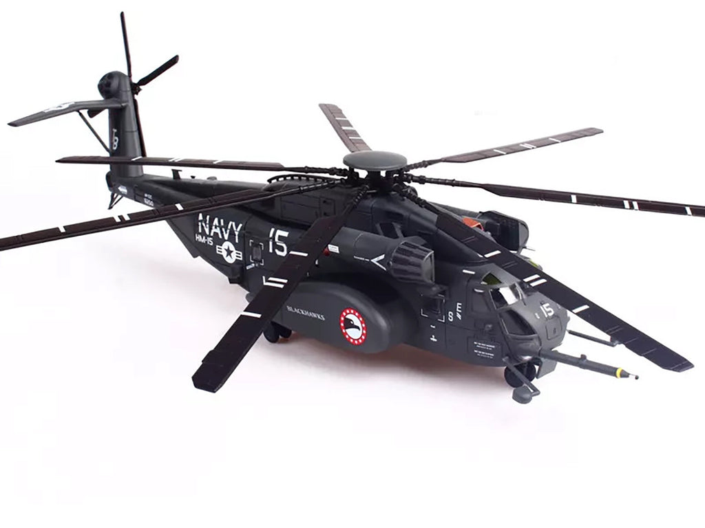 Sikorsky MH-53E Sea Dragon Helicopter "United States Navy Blackhawks Tail Number 15" Dark Gray 1/72 Diecast Model by Panzerkampf-1