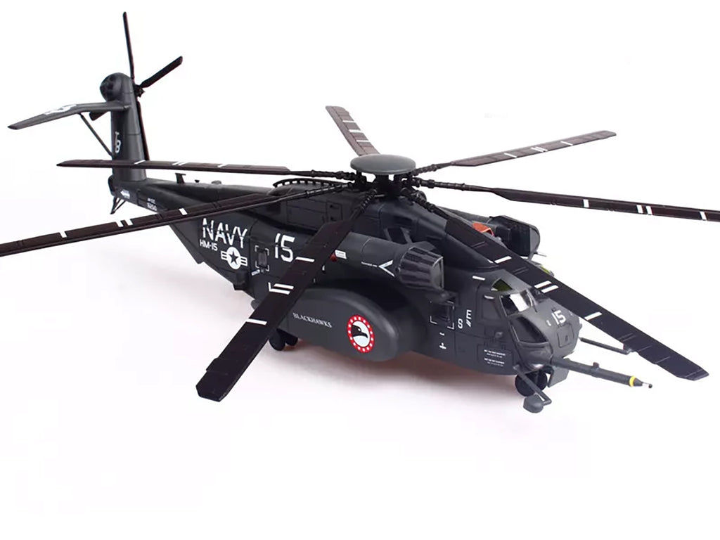 Sikorsky MH-53E Sea Dragon Helicopter "United States Navy Blackhawks Tail Number 15" Dark Gray 1/72 Diecast Model by Panzerkampf