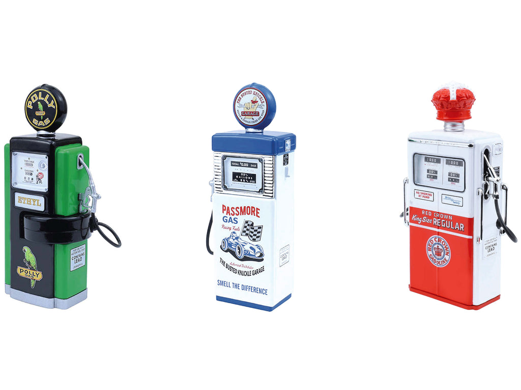 "Vintage Gas Pumps" Series 17 Set of 3 Pumps 1/18 Diecast Models by Greenlight