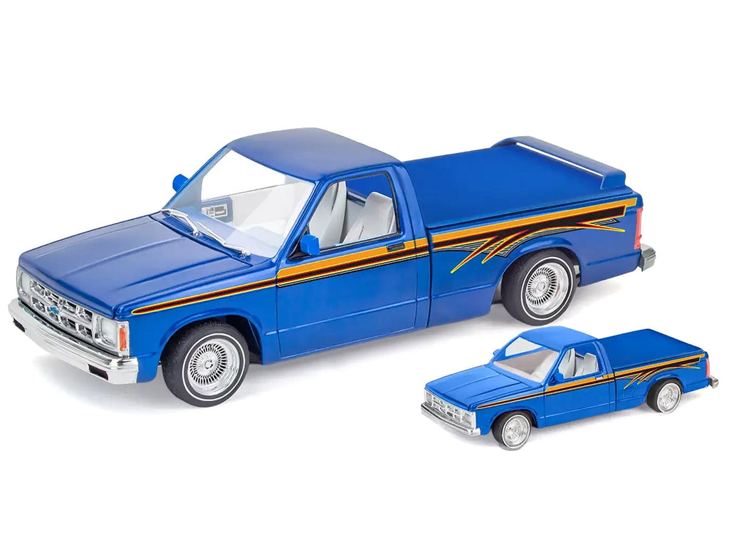 Level 4 Model Kit 1991 Chevrolet S-10 Lowrider Pickup Truck with 1/64 Diecast Version Included "Big + Little Series" 1/25 Scale Model by Revell-0