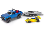 Level 3 Model Kit 1978 Chevrolet Off-Road 4x4 Pickup Truck and "Malibu Grand Prix" Virage with Trailer "Fantasy Formula" 1/25 Scale Model by Revell-1