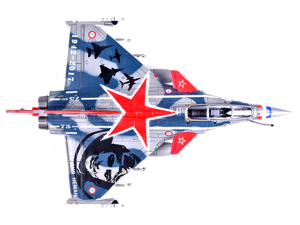 Dassault Rafale C Fighter Jet "Regiment de Chasse 2/30 Normandie-Niemen" 75th Anniversary Edition with Missile Accessories "Panzerkampf Wing" Series 1/72 Scale Model by Panzerkampf-3