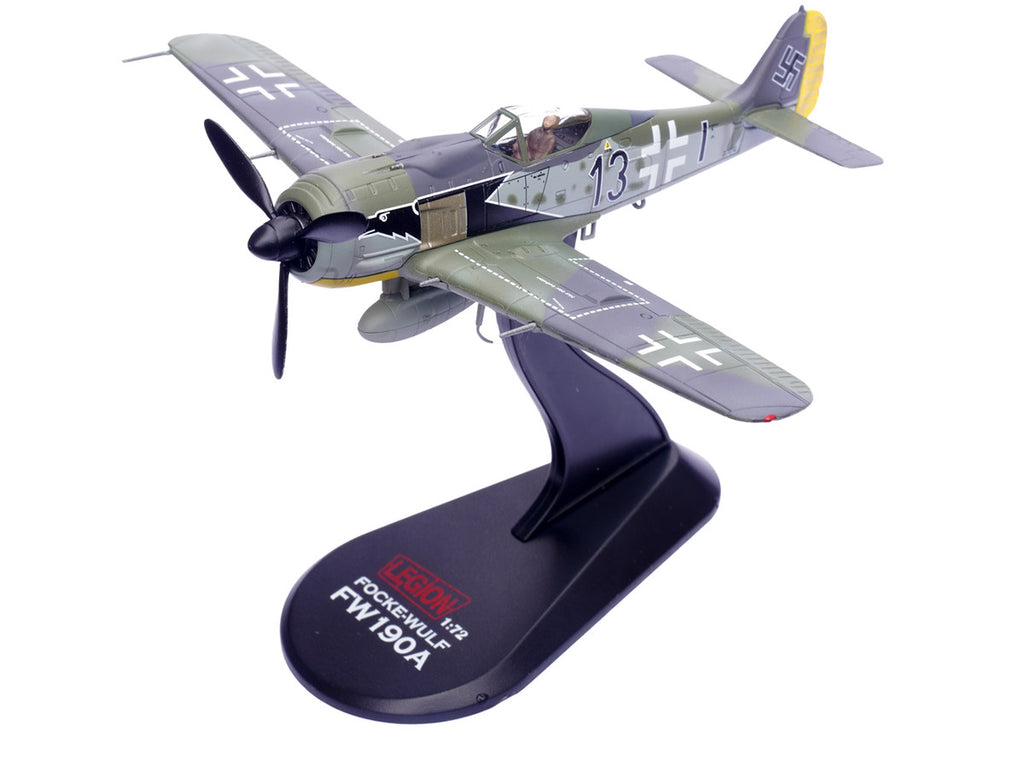 Focke-Wulf Fw 190A Aircraft "Black 13 8./JG 2 Richthofen France" (1943) German Luftwaffe 1/72 Diecast Model Airplane by Legion-2